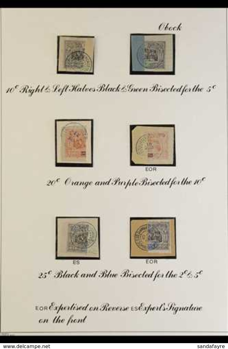 SOMALI COAST OBOCK BISECTS 1894 10c, 20c & 25c Each In Left & Right Halves, Between Yvert 51a And Yvert 54bA, very Fine  - Andere & Zonder Classificatie