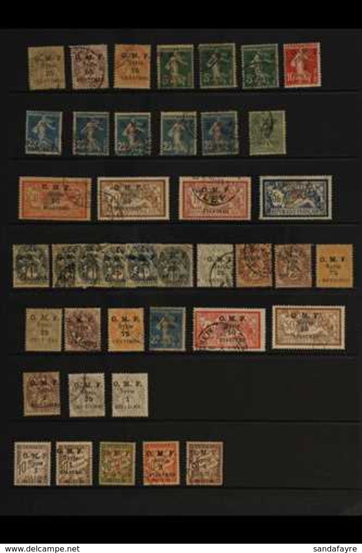 SYRIA 1919-1923 USED COLLECTION with Many Better Values, Dues & Air Post Ranges Presented On Stock Pages. Includes 1919  - Andere & Zonder Classificatie