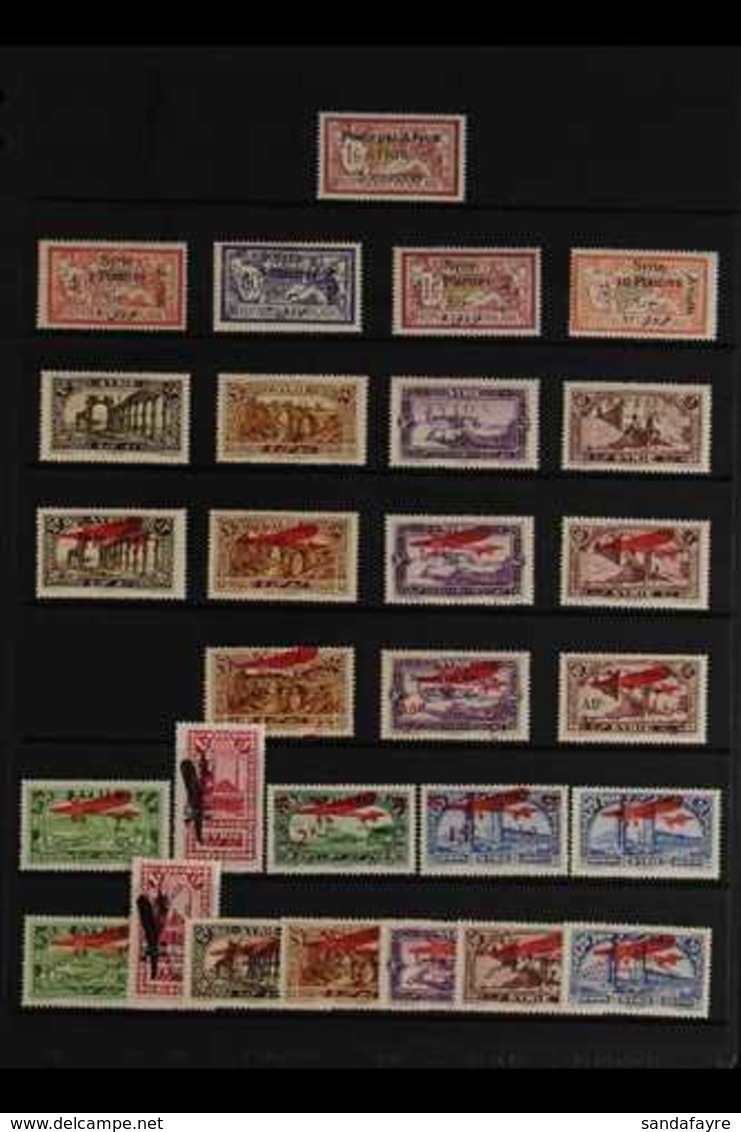 SYRIA 1924-47 NHM AIR POST COLLECTION Presented On Stock Pages That Includes 1924 5pi On 1f, 1924 Surcharged Set, Most O - Andere & Zonder Classificatie
