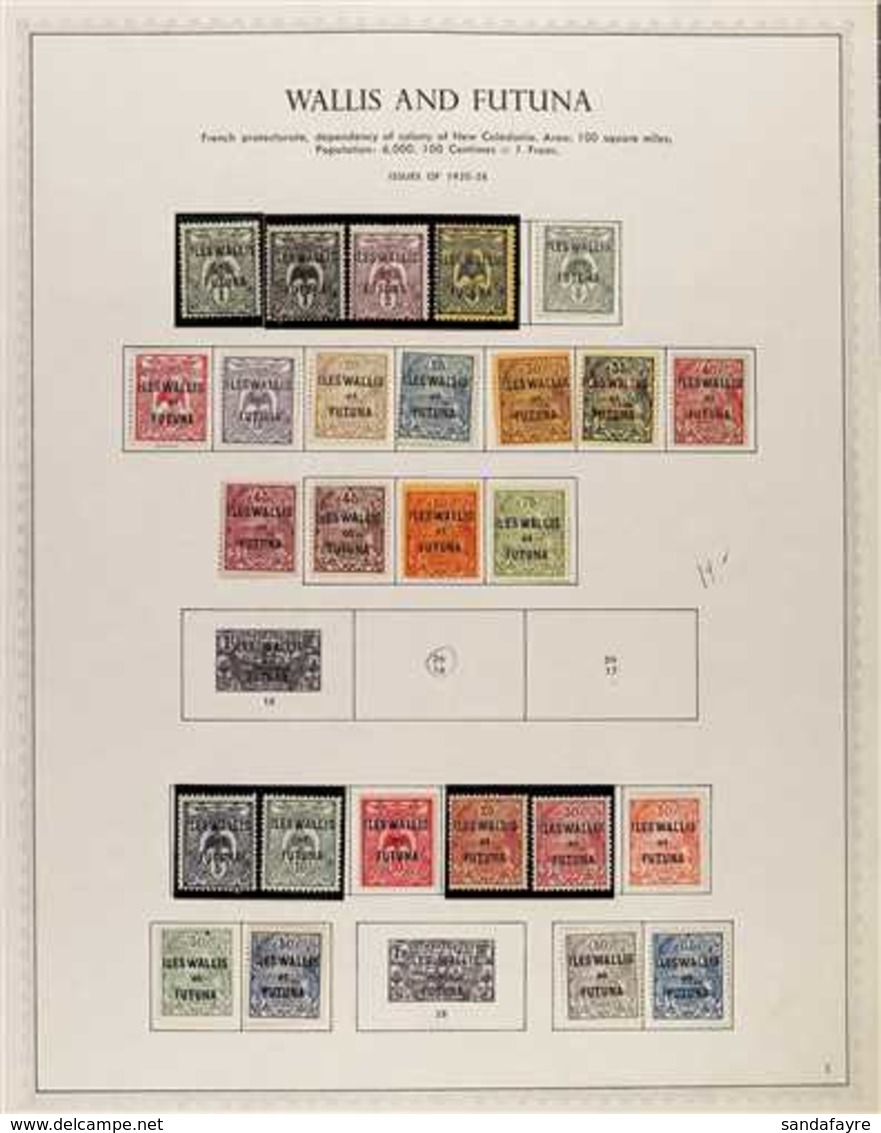 WALLIS & FUTUNA 1920-1944 ALL DIFFERENT MINT COLLECTION Presented On Printed Pages Includes Smaller Sets & Top Values To - Andere & Zonder Classificatie