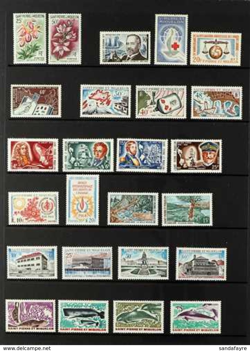 SAINT-PIERRE ET MIQUELON 1962-1986 SUPERB NEVER HINGED MINT COLLECTION On Stock Pages, All Different, Includes 1962 Flow - Andere & Zonder Classificatie