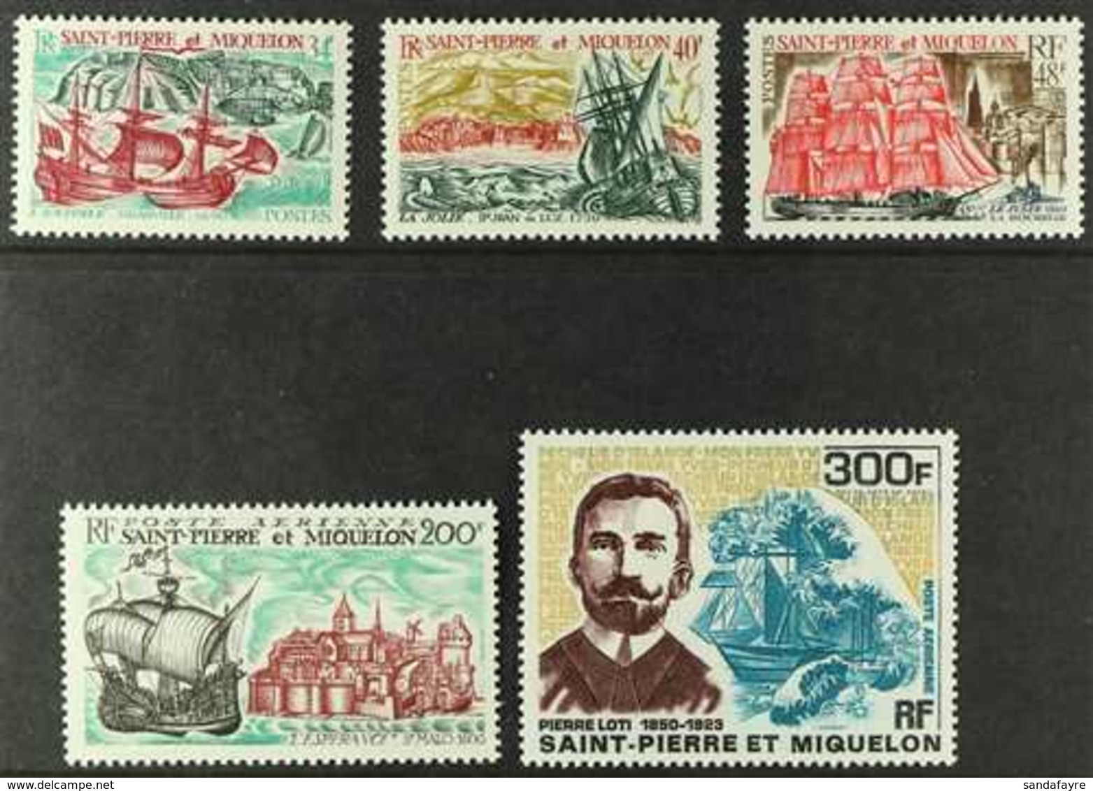 SAINT-PIERRE ET MIQUELON 1969 Ships - Maritime Links With France Complete Set Incl Airs (Yvert 395/97 & 46/47, SG 465/69 - Andere & Zonder Classificatie