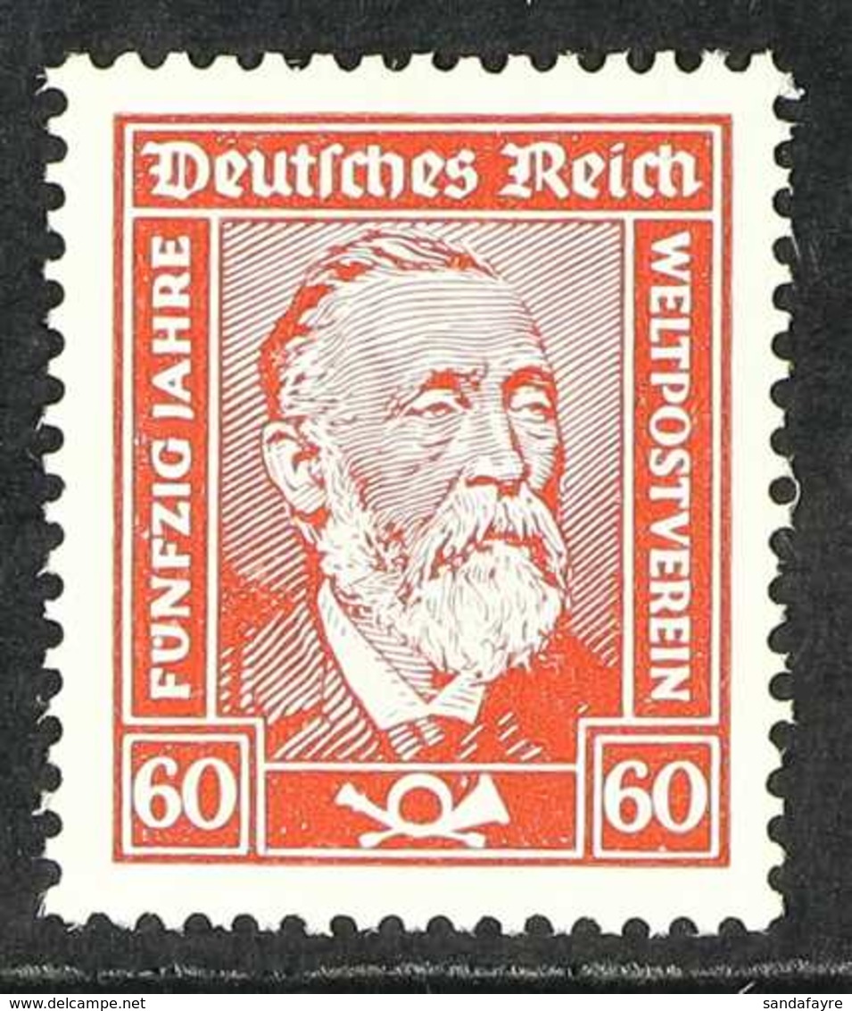 1924-28 60pf Venetian Red Von Stephan Chalky Paper (Michel 362y, SG 382a), Never Hinged Mint, Very Fresh. For More Image - Sonstige & Ohne Zuordnung