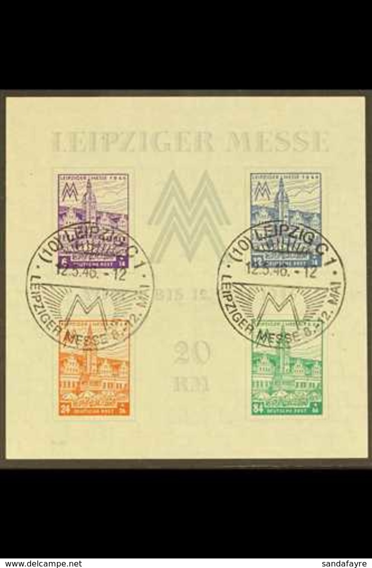 RUSSIAN ZONE WEST SAXONY 1946 Leipzig Fair Miniature Sheet (Mi Block 5, SG MSRD51), With Leipziger Messe Special Cancel. - Andere & Zonder Classificatie