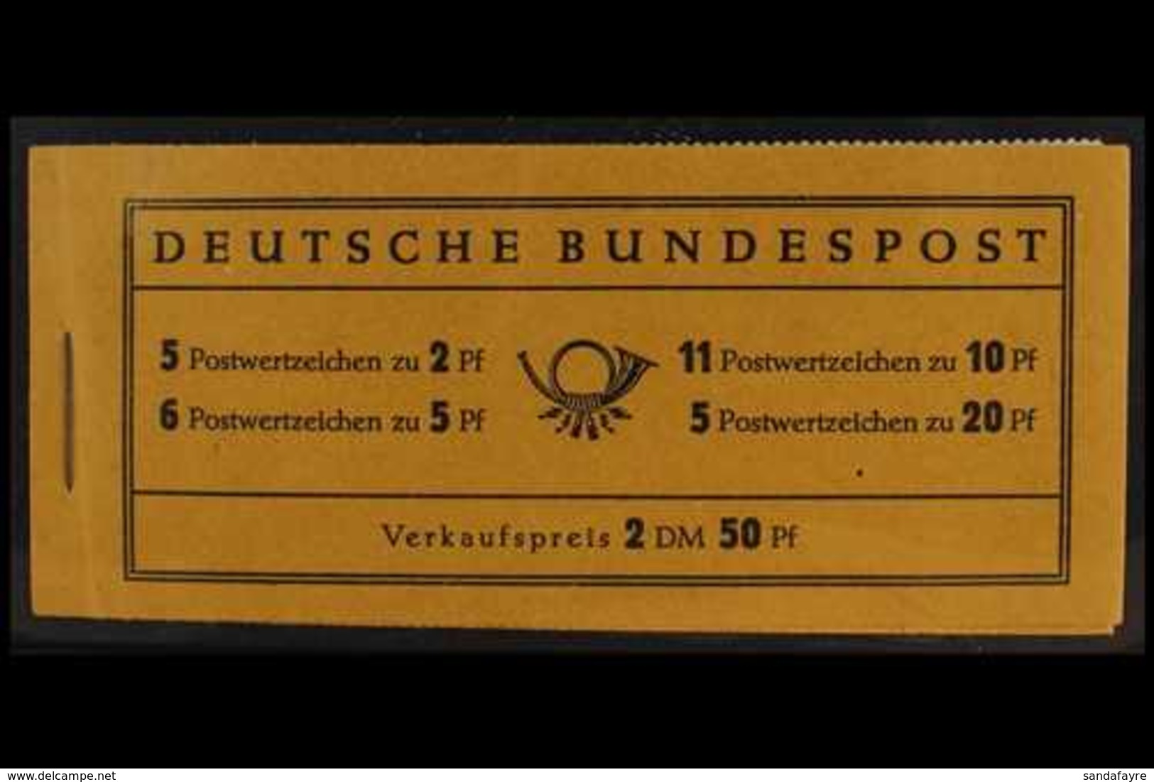 1955 2.50m Heuss Complete Booklet (Michel MH 2c, SG SB51), Never Hinged Mint. For More Images, Please Visit Http://www.s - Andere & Zonder Classificatie