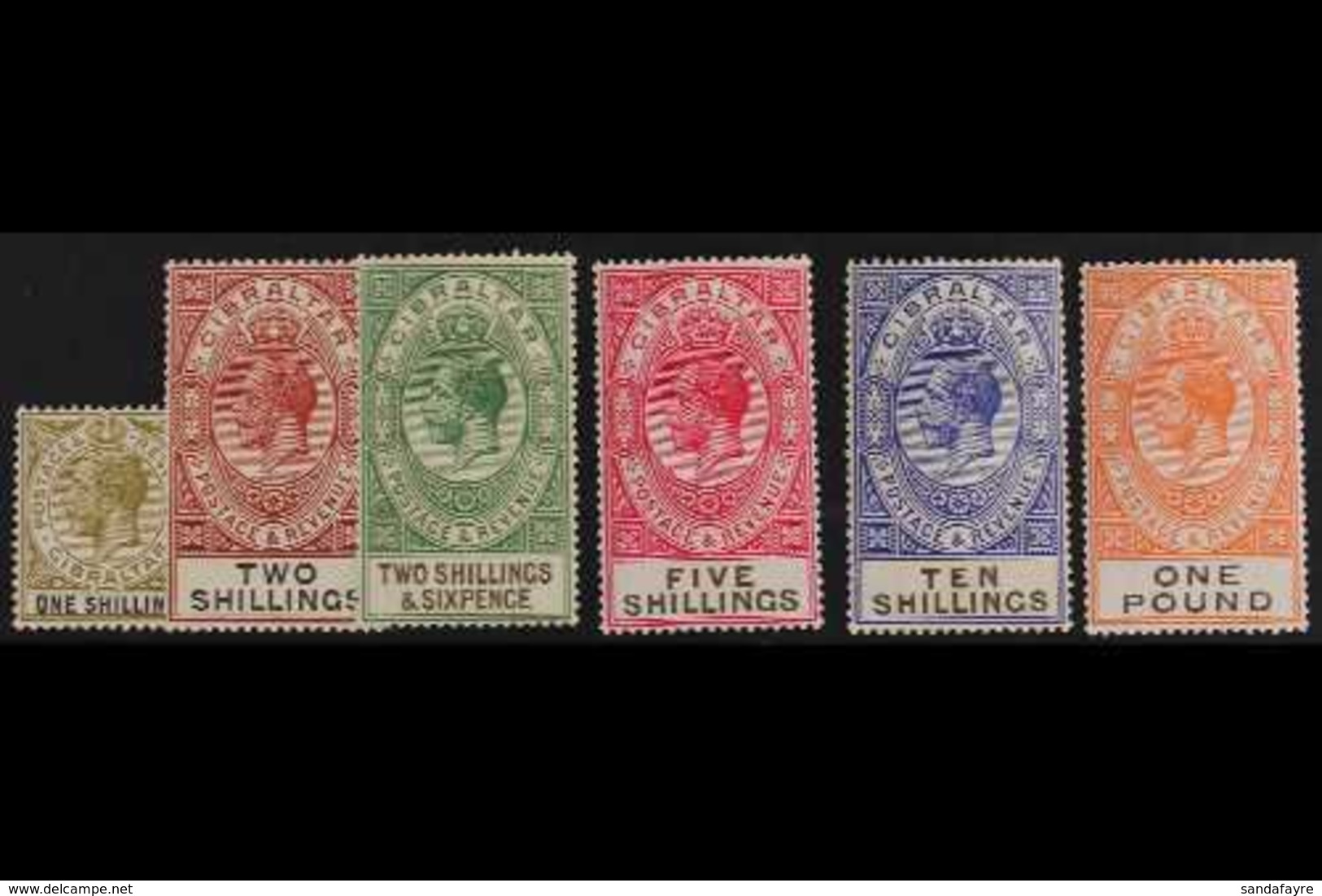 1925 New Values And Colours Set To £1 Complete, SG 102/8, Very Fine Mint. (6 Stamps) For More Images, Please Visit Http: - Gibraltar