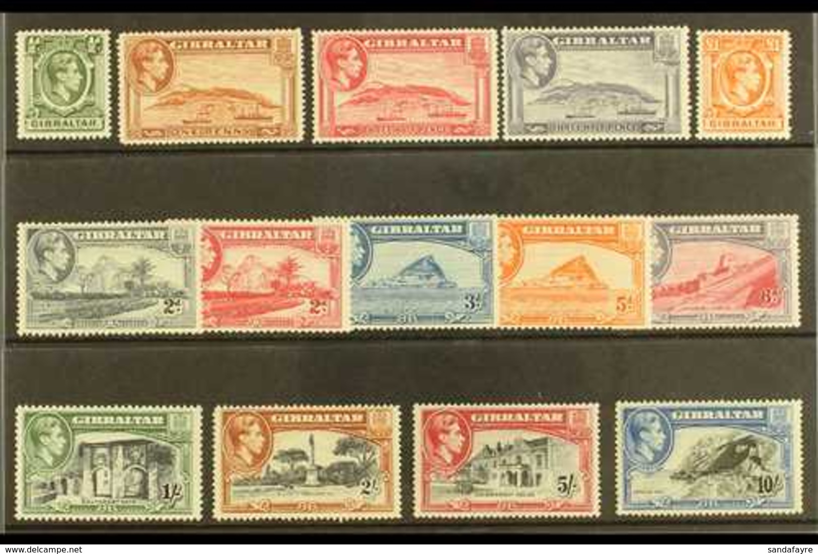 1938-51 Pictorial Definitive Set, SG 121/31, Fine Mint (14 Stamps) For More Images, Please Visit Http://www.sandafayre.c - Gibraltar