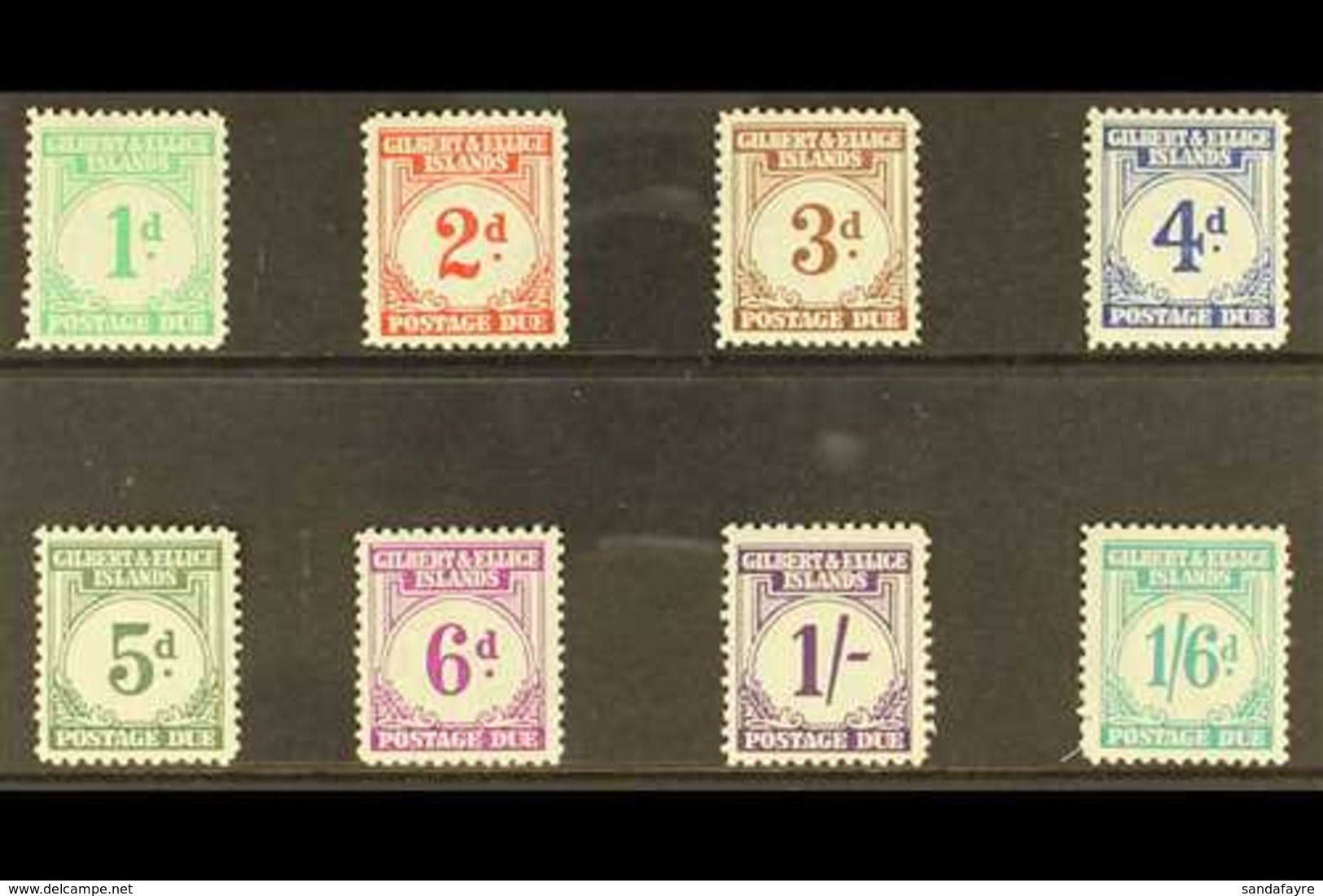 POSTAGE DUE 1940 Complete Set, SG D1/8, Fine Mint (8 Stamps) For More Images, Please Visit Http://www.sandafayre.com/ite - Gilbert- En Ellice-eilanden (...-1979)