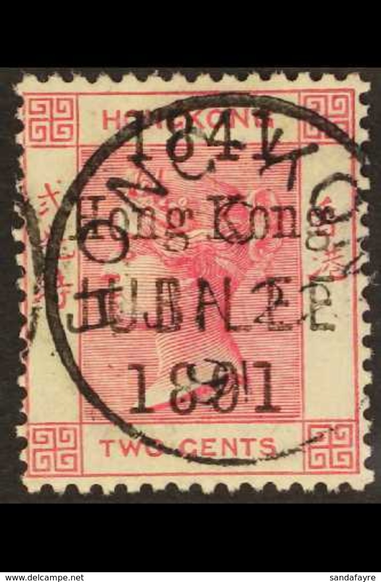 1891 2c Carmine "Jubilee" Overprint, SG 51, Superb Used With 'socked On The Nose' First Day Of Issue Cds Cancel, Fresh.  - Andere & Zonder Classificatie