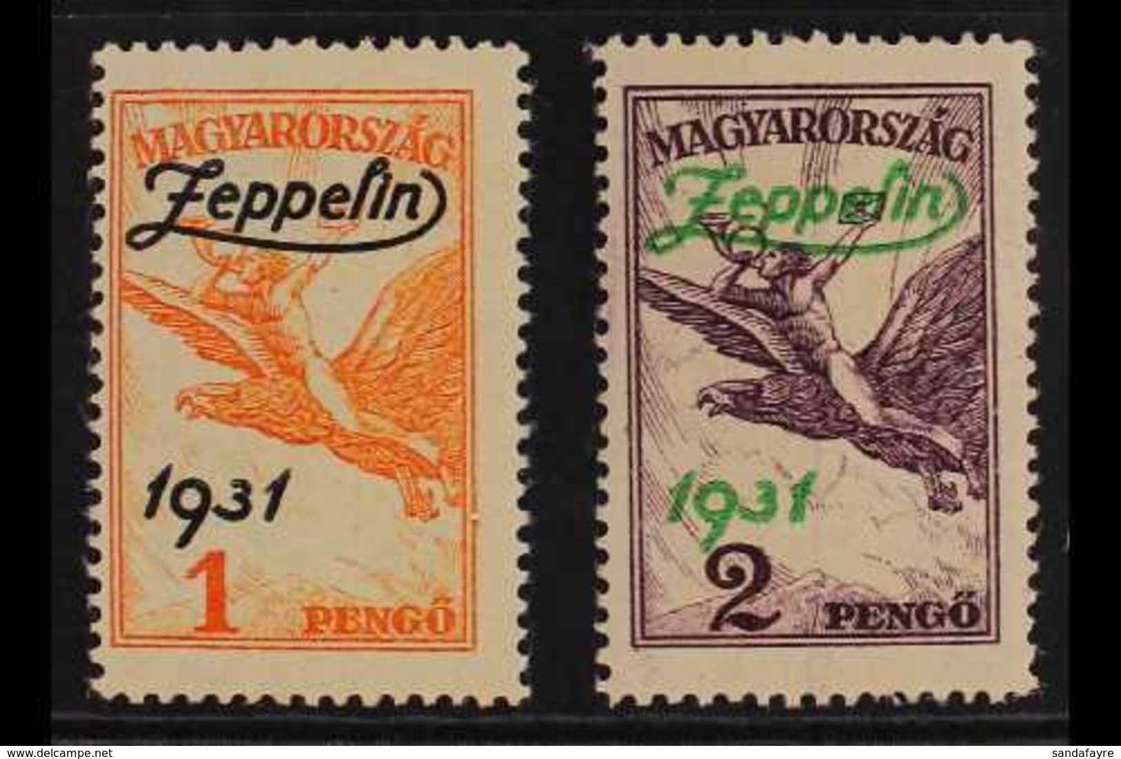 1931 Air "Zeppelin" Overprints Complete Set (Michel 478/79, SG 529/30), Never Hinged Mint, Fresh. (2 Stamps) For More Im - Andere & Zonder Classificatie