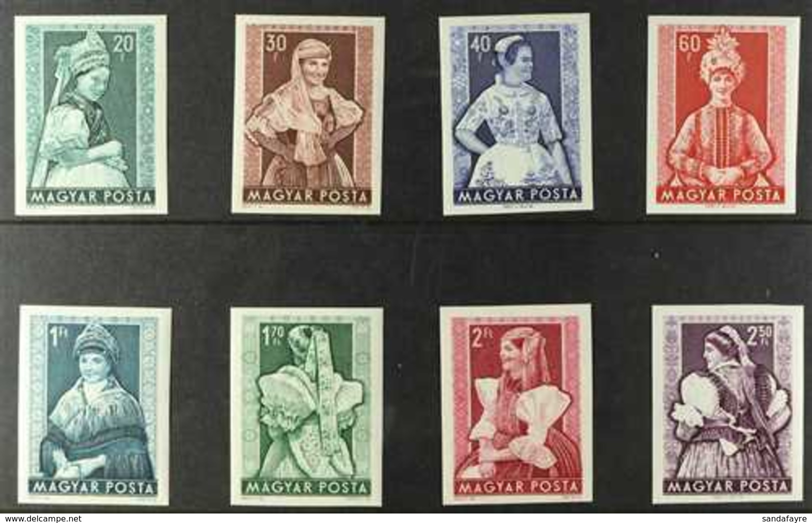 1953 Costumes Complete Set, Scott 1062/69, IMPERF, Never Hinged Mint. (8 Stamps) For More Images, Please Visit Http://ww - Andere & Zonder Classificatie