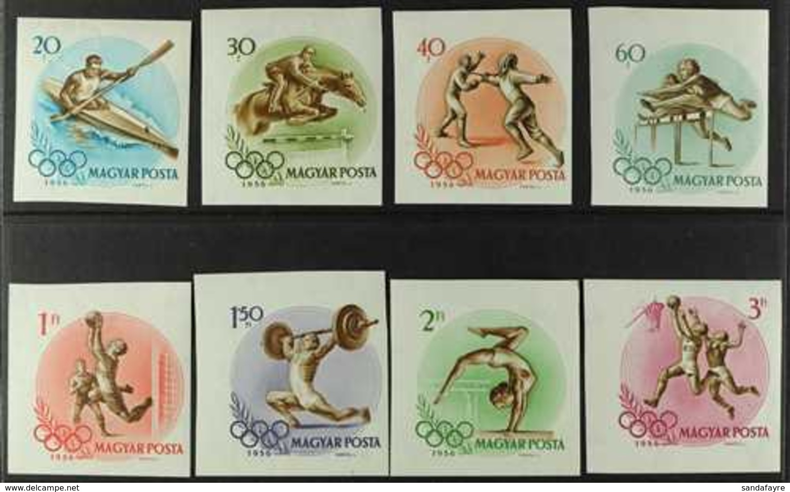 1956 Olympic Games Complete Set, Scott 1160/67, IMPERF, Never Hinged Mint. (8 Stamps) For More Images, Please Visit Http - Andere & Zonder Classificatie