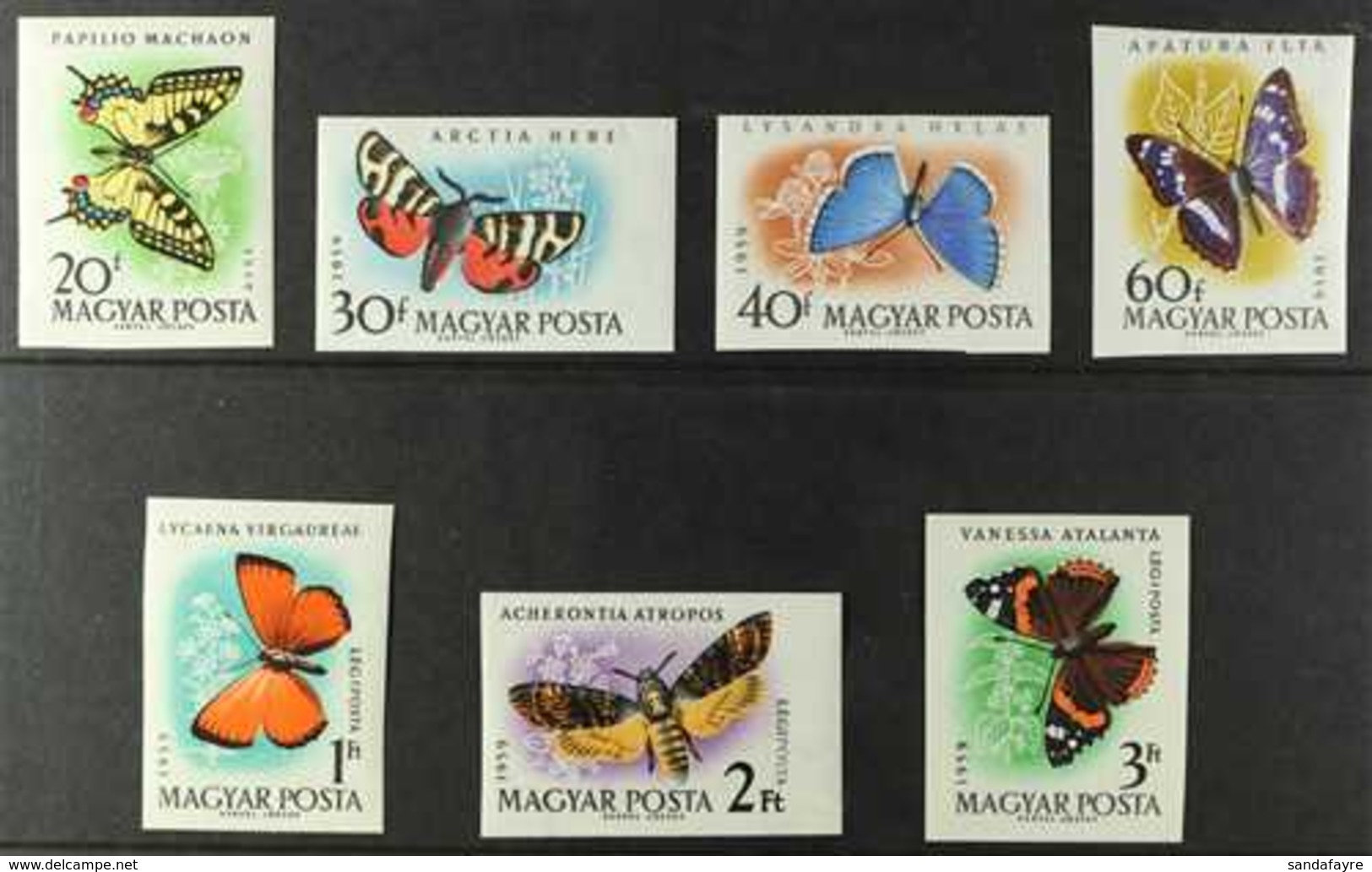 1959 Butterflies And Moths (Postage And Air) Complete Set IMPERF, Michel 1633B/69B, Never Hinged Mint. (7 Stamps) For Mo - Andere & Zonder Classificatie