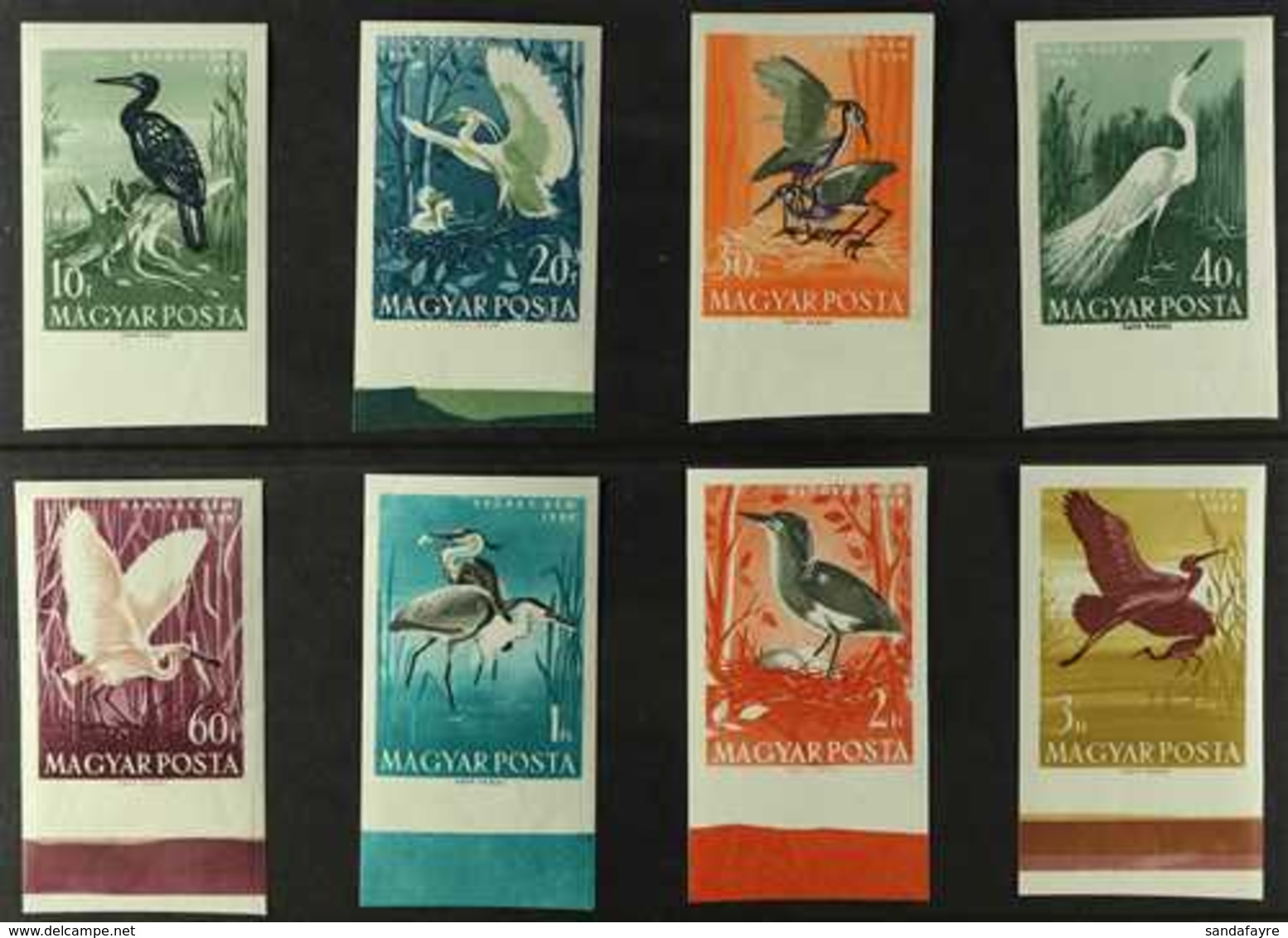 1959 Water Birds Complete Set IMPERF, Michel 1593B/1600B, Never Hinged Mint. (8 Stamps) For More Images, Please Visit Ht - Andere & Zonder Classificatie