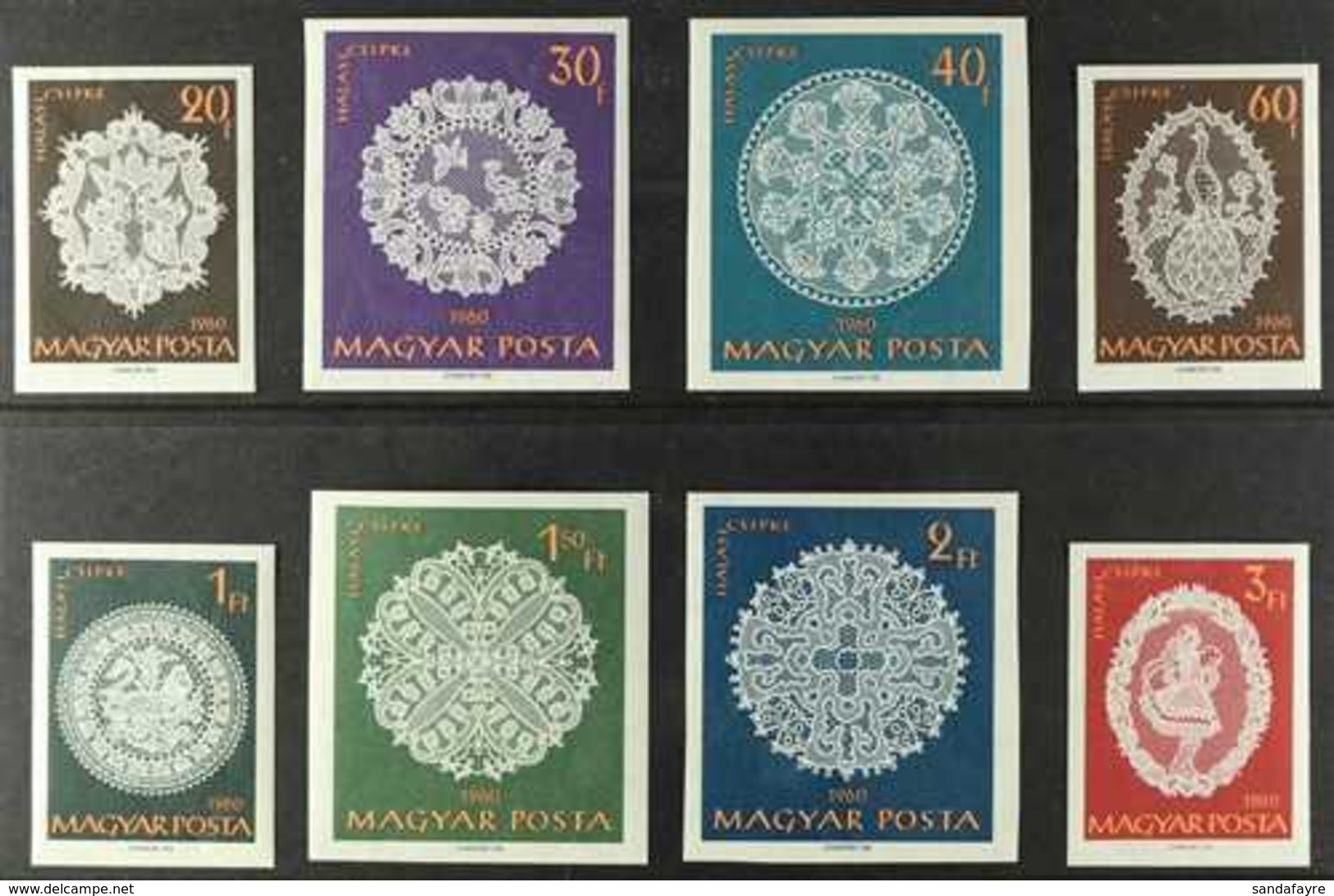1960 Halas Lace Complete Set IMPERF, Michel 1660B/67B, Never Hinged Mint. (8 Stamps) For More Images, Please Visit Http: - Andere & Zonder Classificatie
