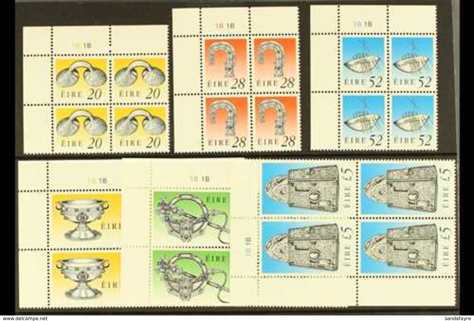 1995 ENSCHEDE PLATE BLOCKS A Complete Set Of The Enschede Printed Heritage & Treasure Definitive Set, Hib D155/160 As 1B - Andere & Zonder Classificatie