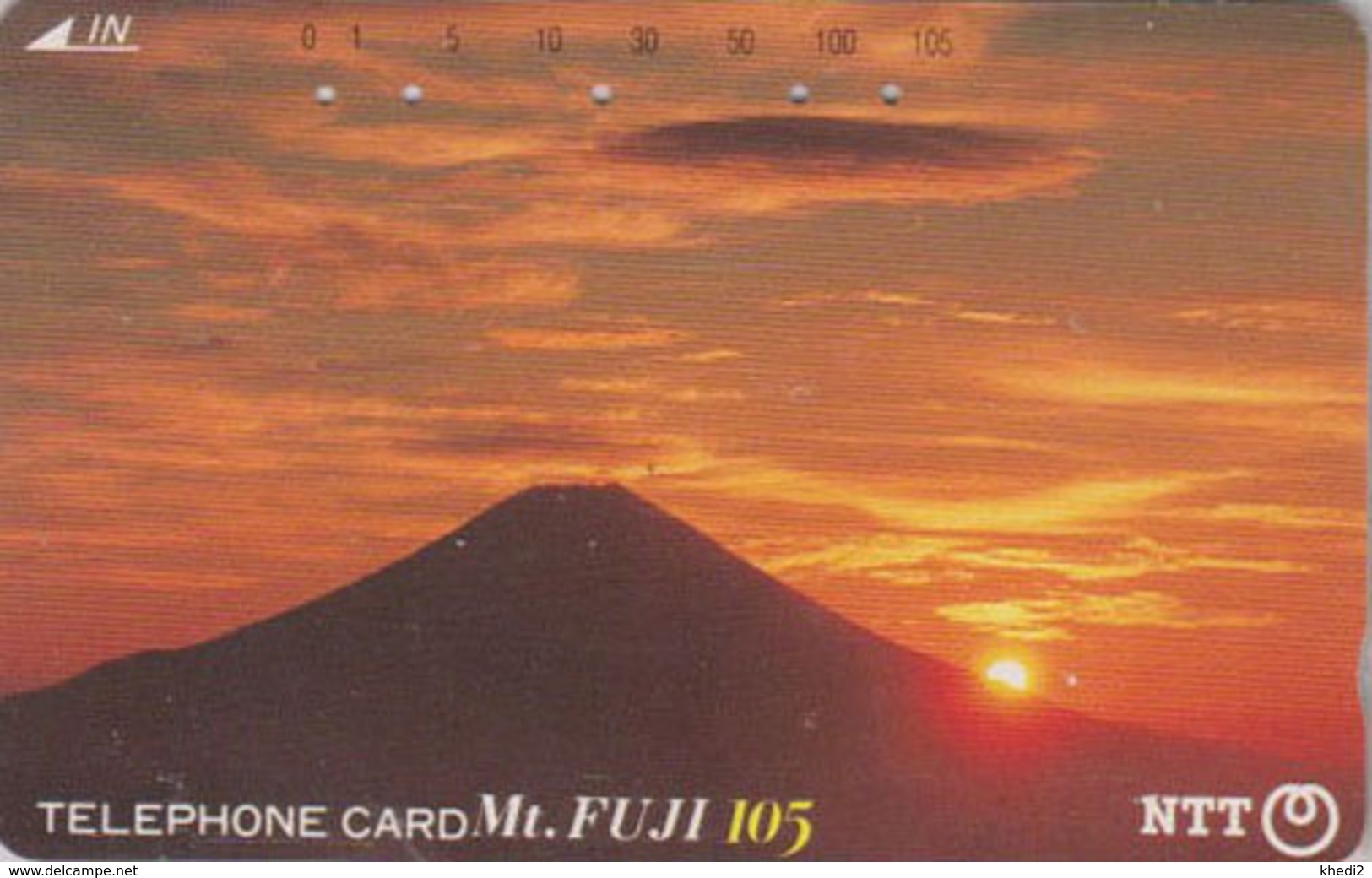 Télécarte JAPON / NTT 290-074 - MONT FUJI & Coucher De Soleil  / TBE - Mountain & Sunset JAPAN Phonecard - Vulcani