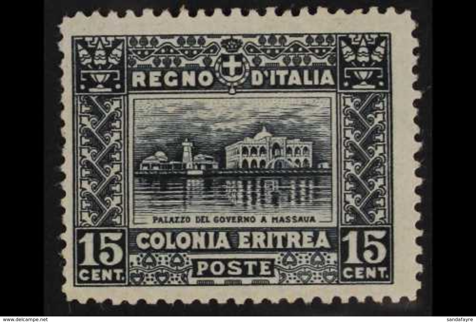 ERITREA 1910 15c Slate Government Palace, Perf 13½ (Sass 36, SG 36), Fine Mint. For More Images, Please Visit Http://www - Andere & Zonder Classificatie