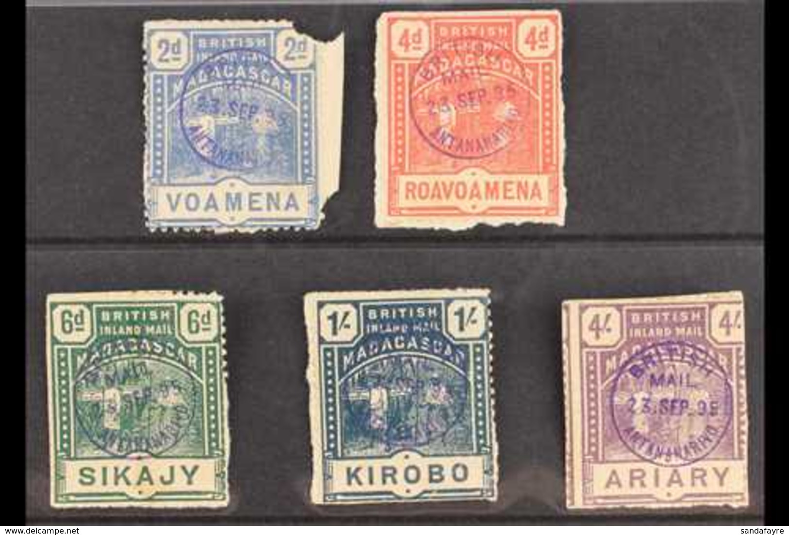 BRITISH CONSULAR MAIL 1895 (March) 2d, 4d, 6d, 1s And 4s pictorials, SG 57/60 Plus 62, Used On Pieces With Violet Consul - Andere & Zonder Classificatie