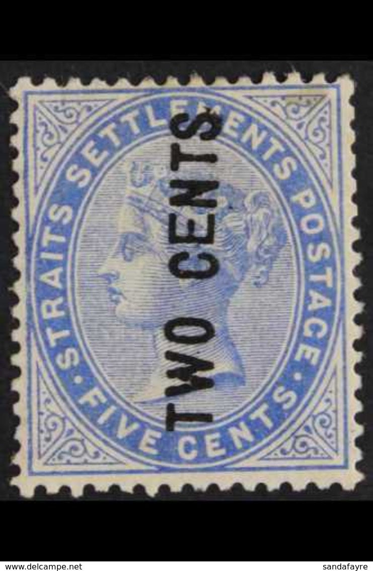 1884 2c On 5c Blue, "E" Wide, SG 78, Mint With Small Age Mark At Top For More Images, Please Visit Http://www.sandafayre - Straits Settlements