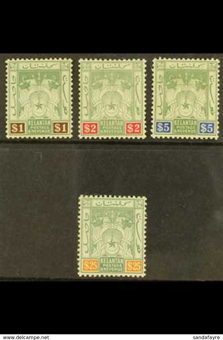 KELANTAN 1911 $1 Green And Brown To $25 Green And Orange, SG 9a - 12, Very Fine Mint. (4 Stamps) For More Images, Please - Andere & Zonder Classificatie