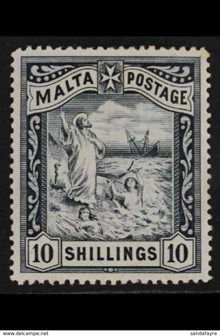 1899-1901 10s Blue-black, Watermark Crown CC, SG 35, Fine Mint. For More Images, Please Visit Http://www.sandafayre.com/ - Malta (...-1964)
