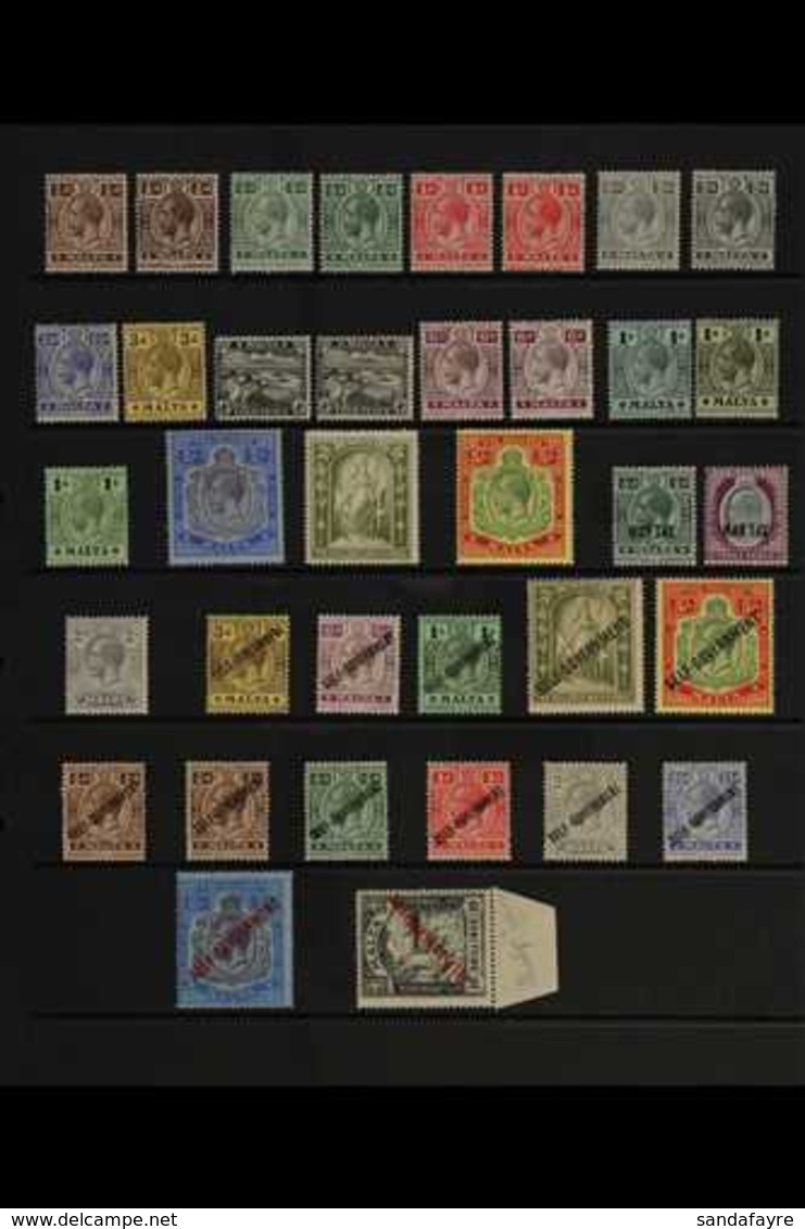 1914-35 KGV FINE MINT COLLECTION MOST IN COMPLETE SETS, Neatly Presented On A Series Of Stock Pages, We See 1914-21 Wmk  - Malta (...-1964)
