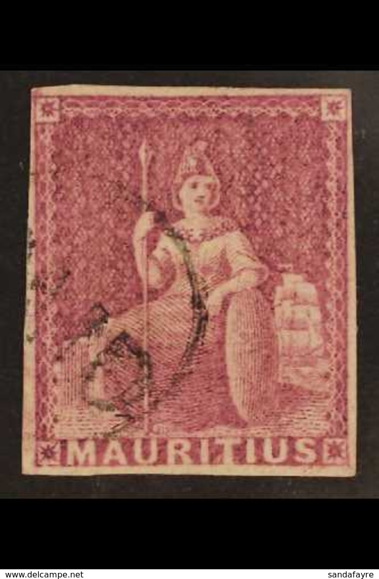 1858-62 (9d) Dull Magenta Britannia, SG 29, Very Fine Used With Circle "Paid" Cancel, Four Small To Good Margins, Very F - Mauritius (...-1967)