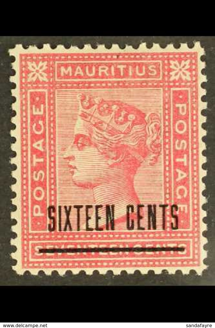 1883 16c On 17c Rose, SG 115, Very Fine Mint. For More Images, Please Visit Http://www.sandafayre.com/itemdetails.aspx?s - Mauritius (...-1967)