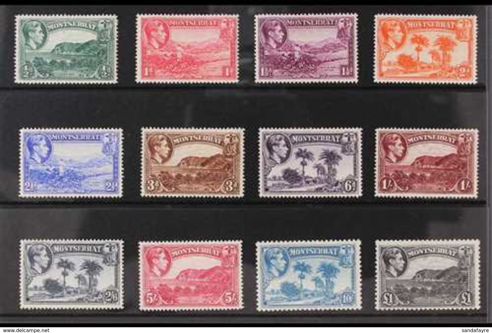 1938-48 Definitives Complete Set, SG 101a/12, Never Hinged Mint. (12 Stamps) For More Images, Please Visit Http://www.sa - Montserrat