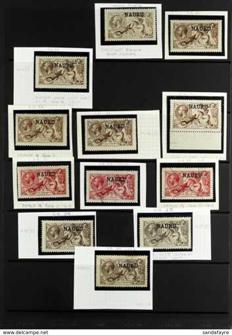 1916 - 23 SEAHORSE SELECTION Mint And Used Selection Of DeLaRue And Waterlow Seahorses Showing A Good Range Of Shades An - Nauru