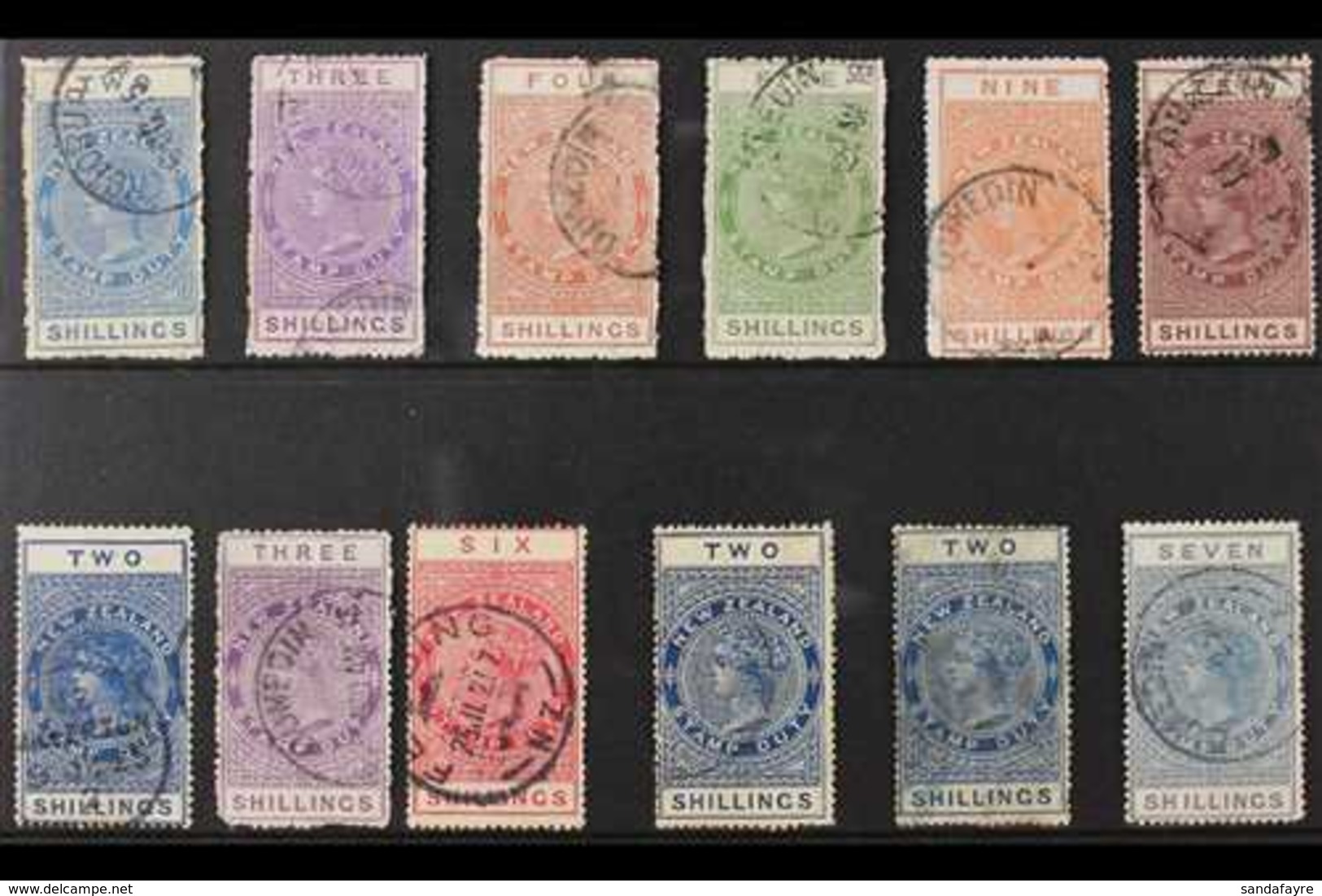 POSTAL FISCALS 1913-30 USED KGV PERIOD Postal Fiscal "Tall Types" Collection On A Stock Card That Includes A 1913 Perf 1 - Andere & Zonder Classificatie