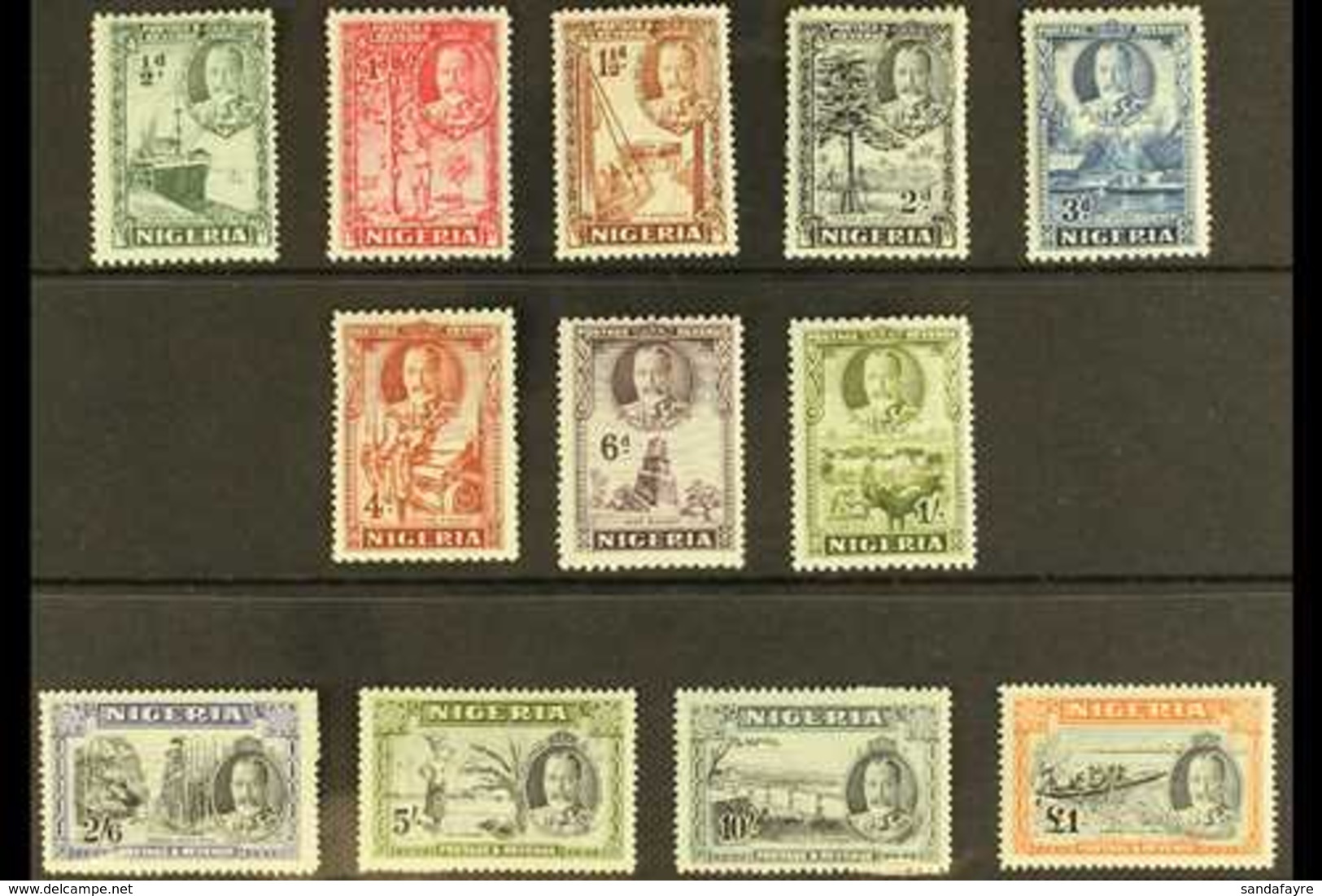 1936 King George V Pictorial Definitives Complete Set, SG 34/45, Very Fine Mint, The 2s6d, 5s, And 10s Are Never Hinged. - Nigeria (...-1960)