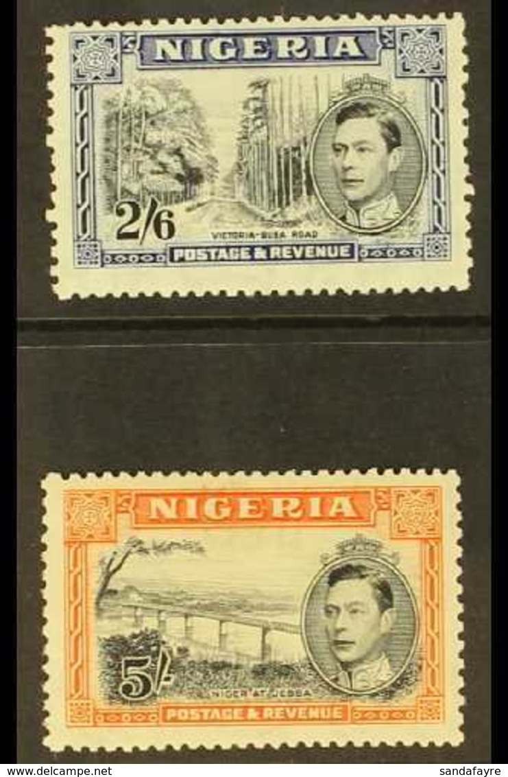 1938 2s 6d Black & Blue And 5s Black & Orange, Perf 13x11½, SG 58/59, Fine Mint. (2 Stamps) For More Images, Please Visi - Nigeria (...-1960)