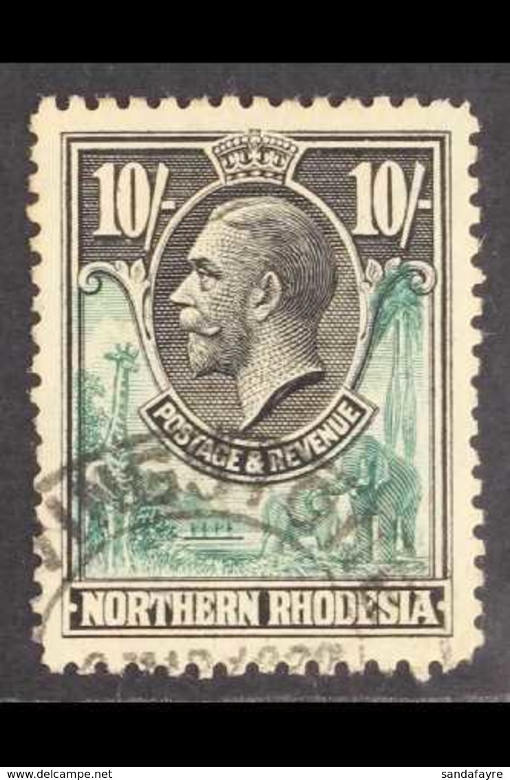 1925 10s Green And Black, SG 16, Very Fine Used. For More Images, Please Visit Http://www.sandafayre.com/itemdetails.asp - Northern Rhodesia (...-1963)