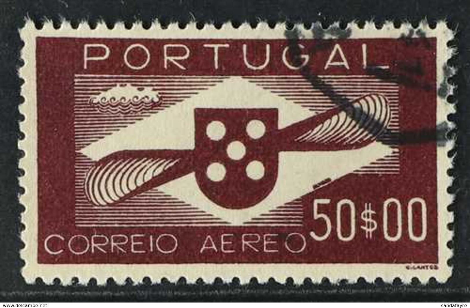 1936-41 50E Maroon "Air-Post", Afinsa 10, SG 896a, Very Fine Used For More Images, Please Visit Http://www.sandafayre.co - Andere & Zonder Classificatie