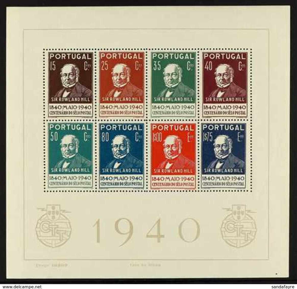 1940 Sir Rowland Hill Miniature Sheet, SG MS928, Mi Block 3, Never Hinged Mint For More Images, Please Visit Http://www. - Andere & Zonder Classificatie