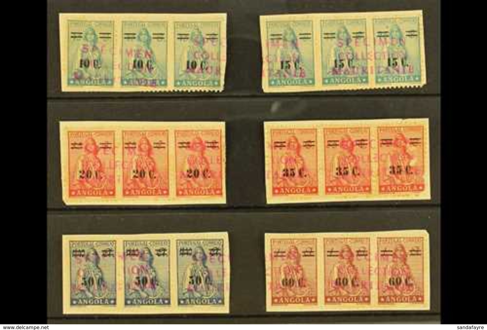 ANGOLA ARCHIVE SPECIMENS 1942 Ceres Surcharge Set Complete From 10c On 45c To 60c On 1a, Michel 295/300 Or SG 413/418, T - Andere & Zonder Classificatie