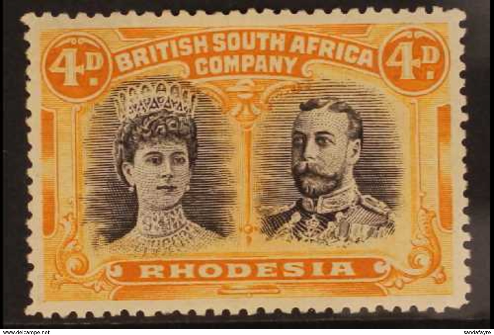 1910-13 4d Brown Purple & Orange "Double-Head" P14, SG 139, Fine Mint For More Images, Please Visit Http://www.sandafayr - Andere & Zonder Classificatie