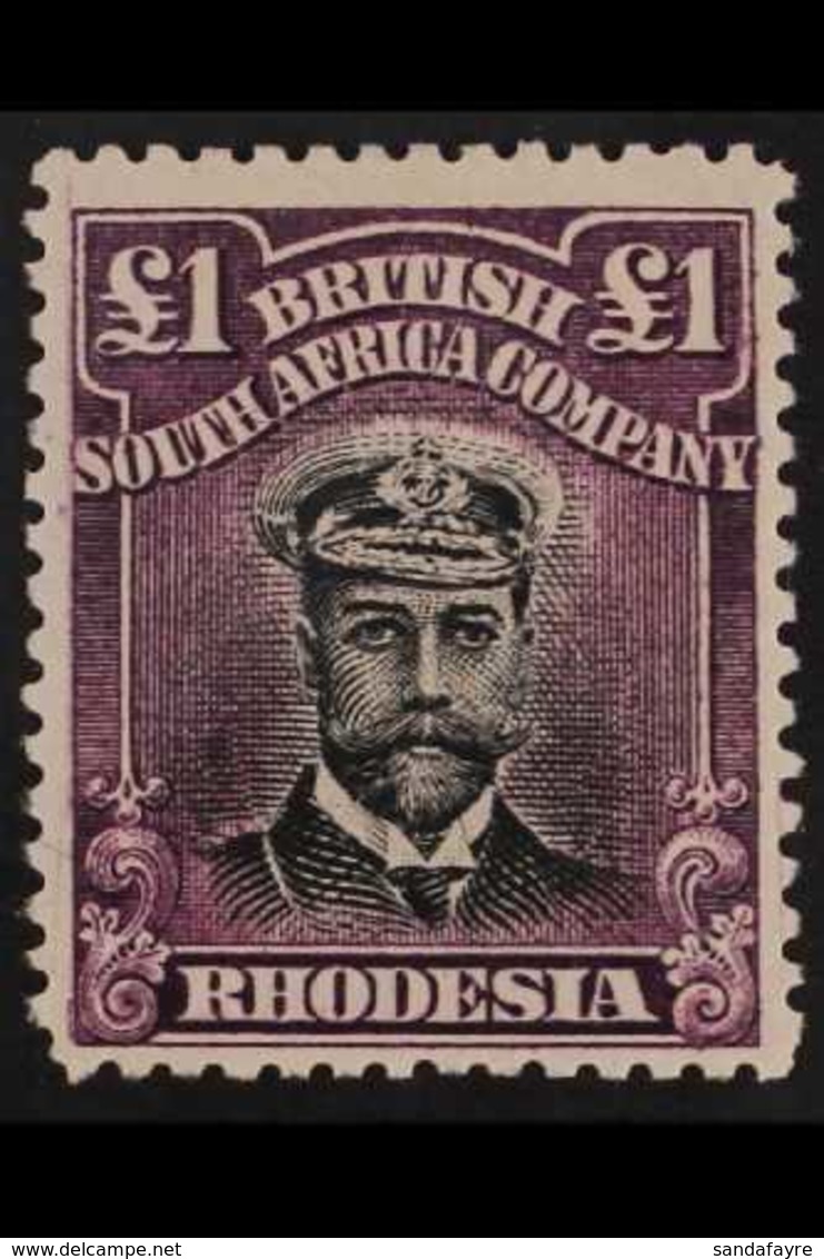 1913-19 £1 Black And Purple Head Die II, Perf 14, SG 242, Very Fine Mint. For More Images, Please Visit Http://www.sanda - Andere & Zonder Classificatie