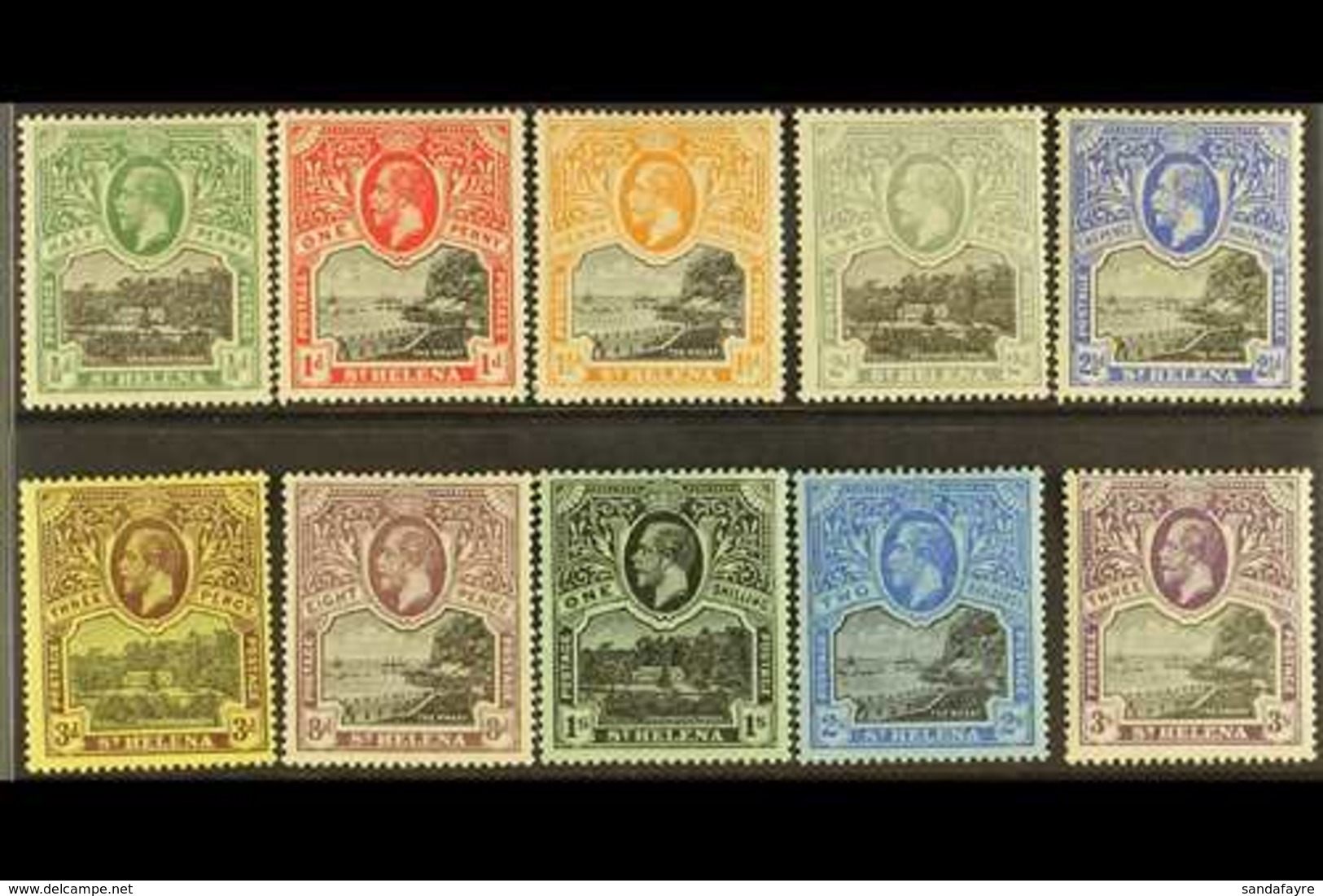 1912-16 KGV Pictorial Definitive Set, SG 72/81, Fine Mint (10 Stamps) For More Images, Please Visit Http://www.sandafayr - Sint-Helena