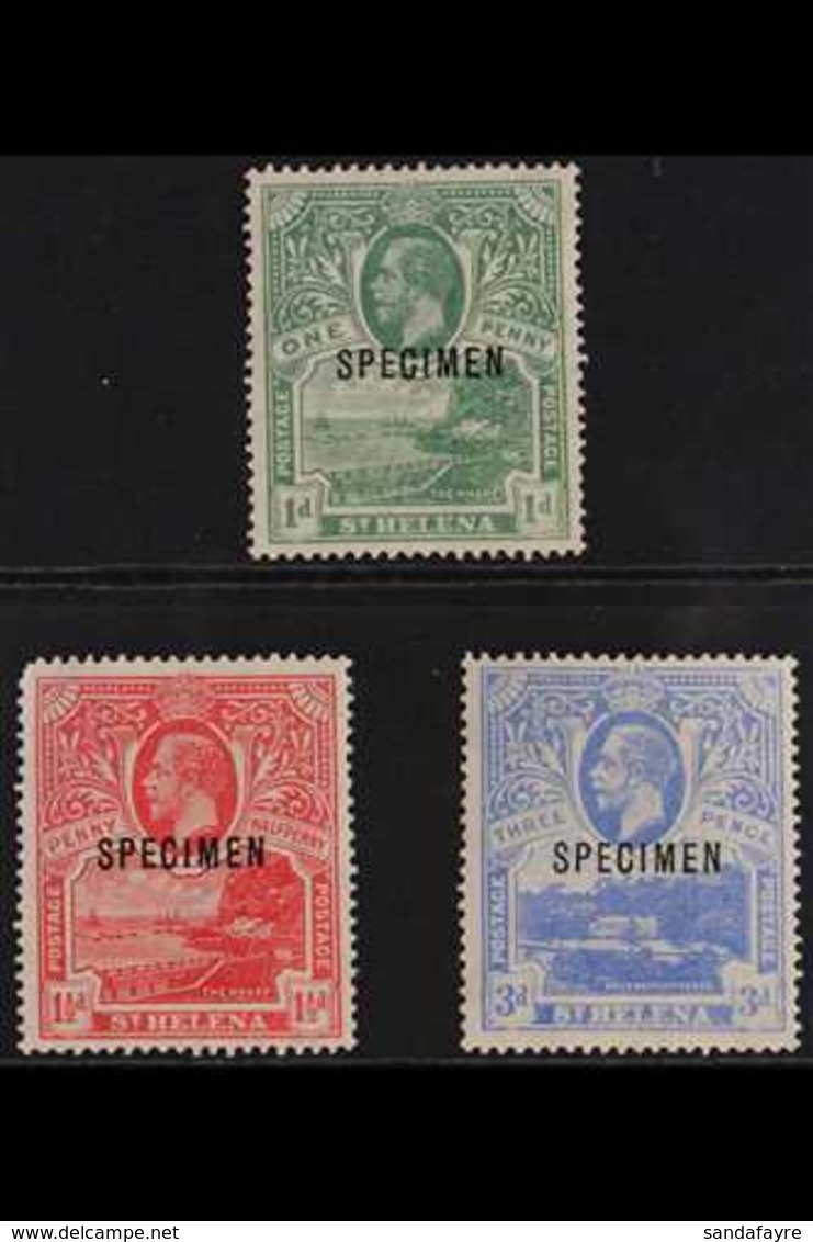 1922 KGV Pictorial "printed In One Colour" Set Overprinted "SPECIMEN", SG 89s/91s, Fine Mint (3 Stamps) For More Images, - Sint-Helena