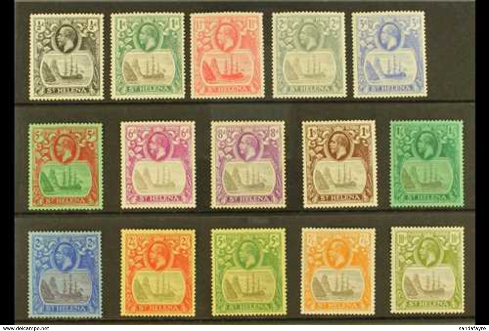 1922-37 Multi Script CA Watermark Set To 10s, SG 97/112, Mint (15 Stamps) For More Images, Please Visit Http://www.sanda - Sint-Helena