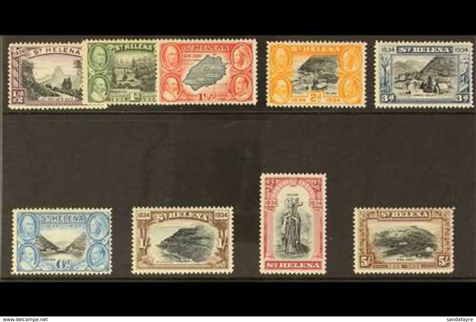 1934 Centenary Set To 5s, SG 114/22, Fine Mint. Fresh And Attractive. (9 Stamps) For More Images, Please Visit Http://ww - Sint-Helena