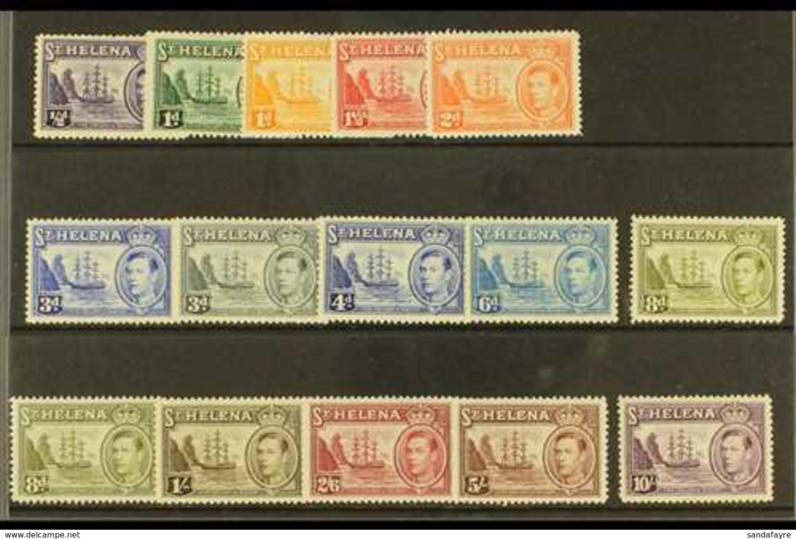 1938-44 Complete Definitive Set Plus Additional 8d Listed Shade, SG 131/40, Fine Mint (15 Stamps) For More Images, Pleas - Sint-Helena