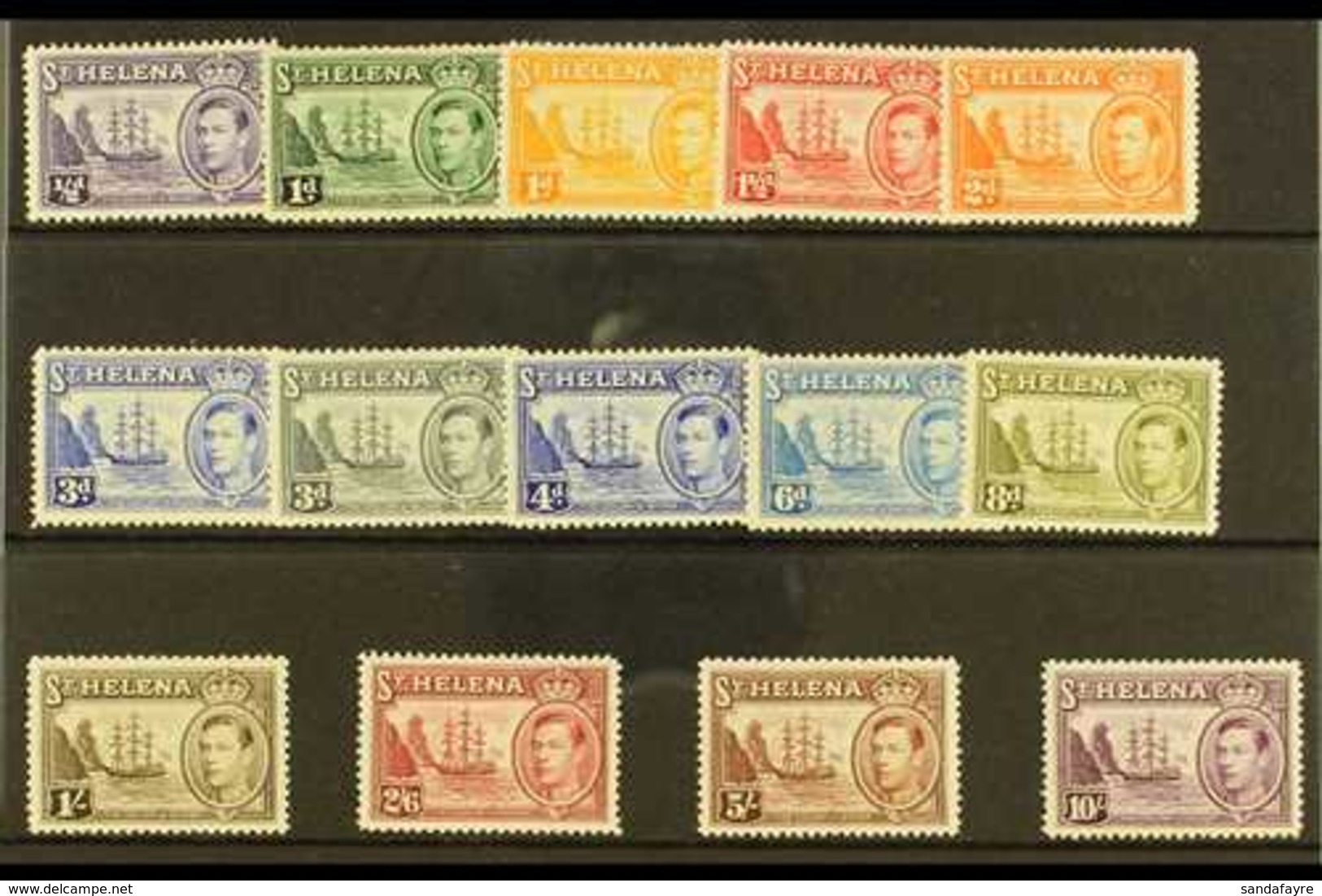 1938-44 Complete Definitive Set, SG 131/40, Never Hinged Mint (14 Stamps) For More Images, Please Visit Http://www.sanda - Sint-Helena