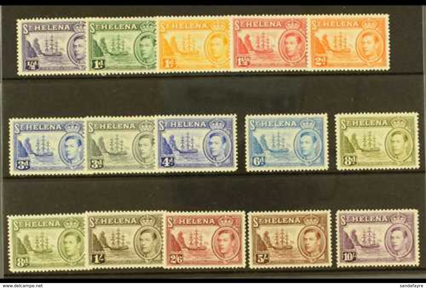 1938-44 Pictorial Definitive Set Plus 8d Listed Shade, SG 131/40, Fine Mint (15 Stamps) For More Images, Please Visit Ht - Sint-Helena