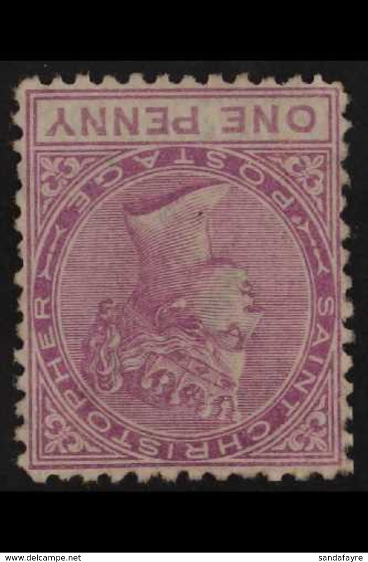 1870-82 1d Magenta Perf 12½ WATERMARK INVERTED Variety, SG 2w, Fine Mint, Fresh. For More Images, Please Visit Http://ww - St.Christopher, Nevis En Anguilla (...-1980)