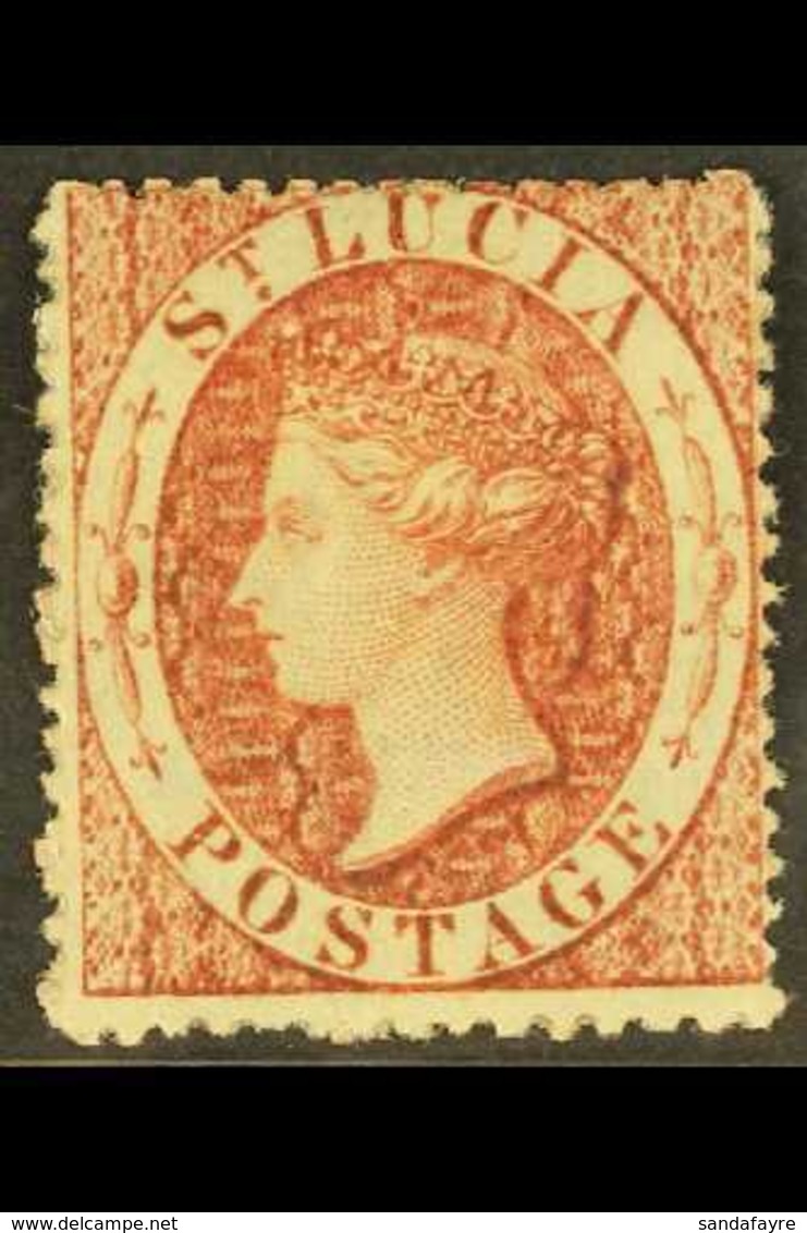 1860 (1d) Rose Red, SG 1, Fine Mint Large Part Og. For More Images, Please Visit Http://www.sandafayre.com/itemdetails.a - St.Lucia (...-1978)