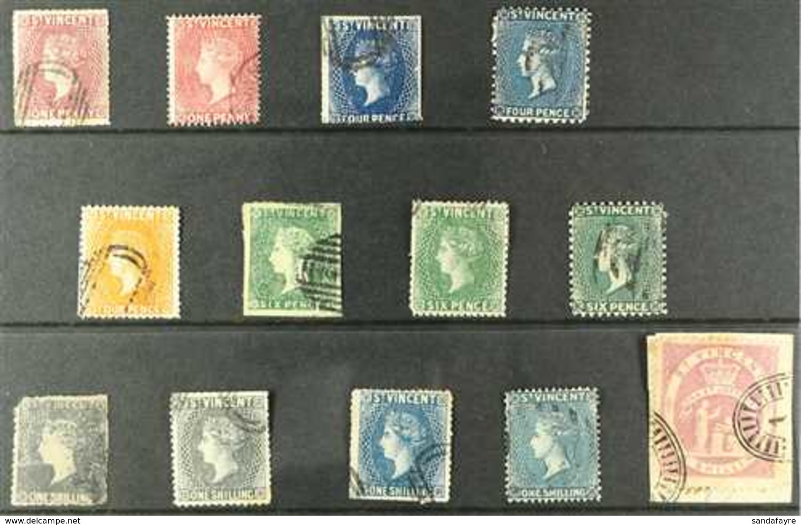 FORGERIES A 'used' Collection Of Forged 19th Century Stamps With Values To 5s. (13 Forgeries) For More Images, Please Vi - St.Vincent (...-1979)